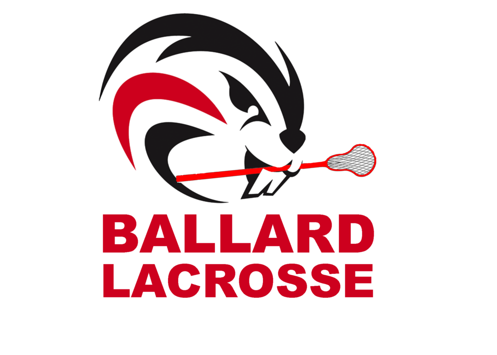 Beaverhead with lacrosse stick. Text: Ballard Lacrosse