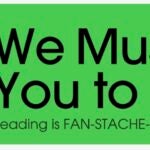 Logo: We Mustache You To Read. Reading is Fan-Stache-tic