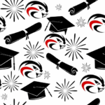 Beaver head logo and background of caps