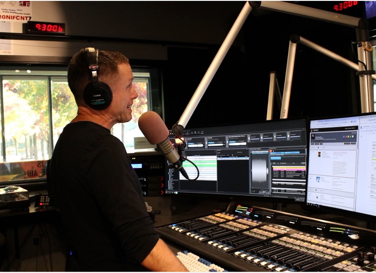 Person at Keyboard station. You Are Not Alone- Director: Amara Shelton ‘27; Photographer / Editors: Luella McNichols ‘26, Gianna Goldyn ‘26