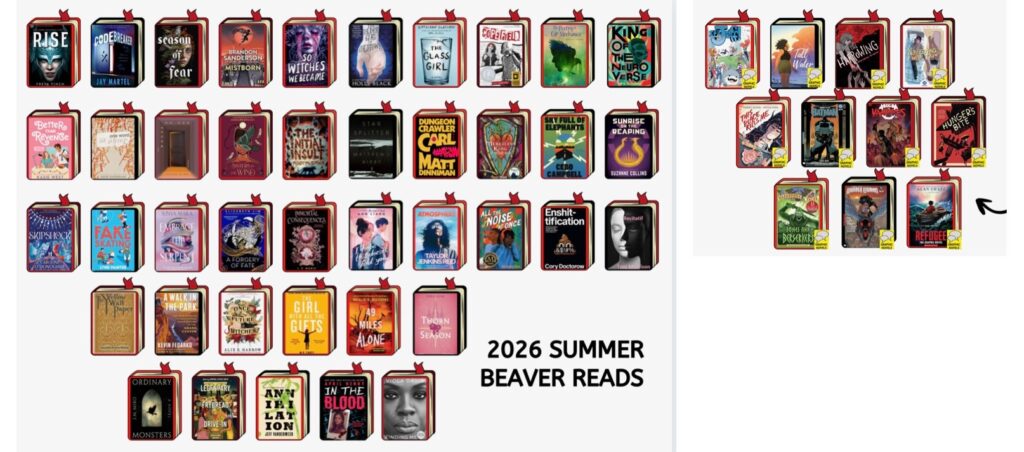 Beaver Readers Book Images for 2026-27. Online on webpage.