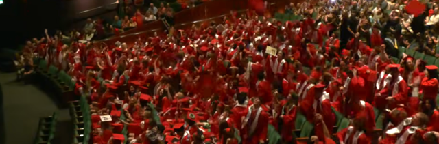 Caps in the air at McCaw Hall
