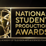 Banner Logo. National Student Production Awards (NSPA) With Trophy