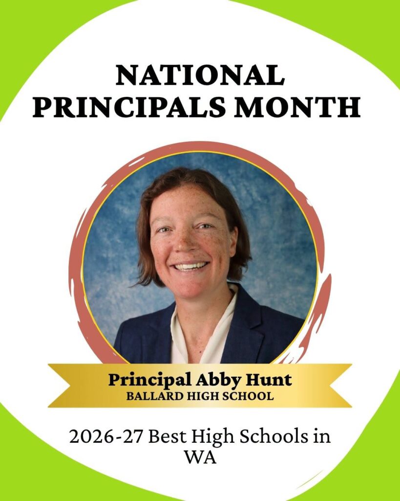 Principal Ballard HS Abby Hunt. Text: National Principals Month. 