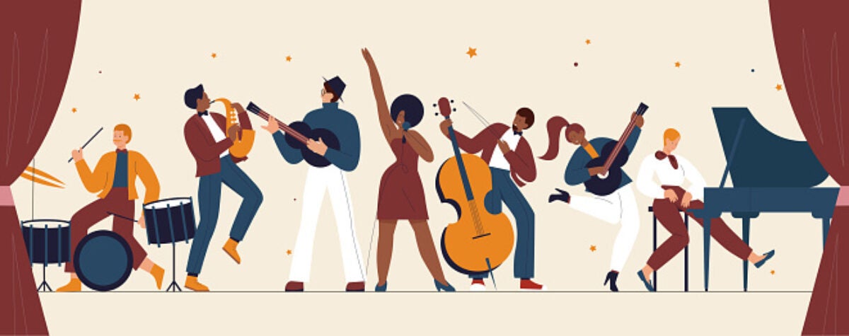 graphic of musicians