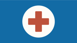 Graphic of a red plus symbol for health services